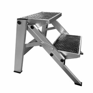 Black double folding portable step