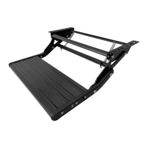 Caravan step - image of a BLACK Single manual bolt on caravan rv motor home