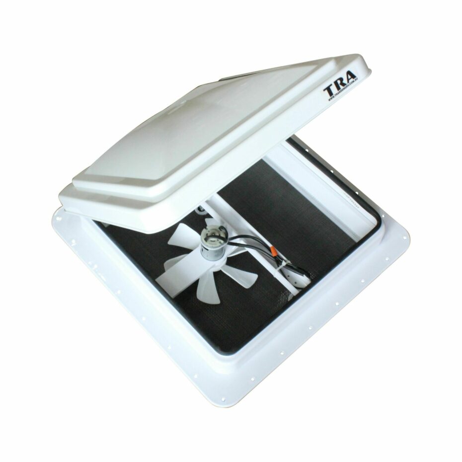 12v Manual RV Caravan Shower Roof Vent w/ White Lid