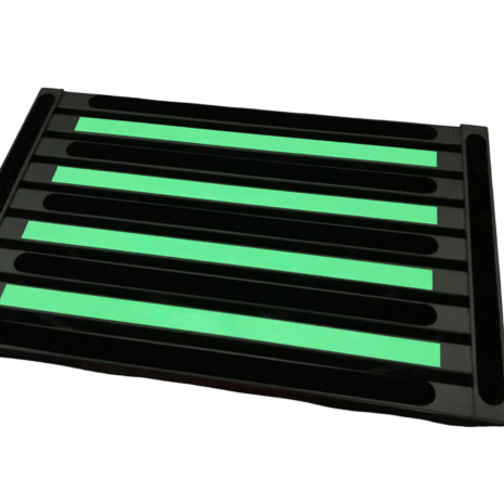 Silver Illuminating Caravan Step – Glowing Tread Silver Extra Large Illuminating Portable Caravan Step with illuminated tread glowing