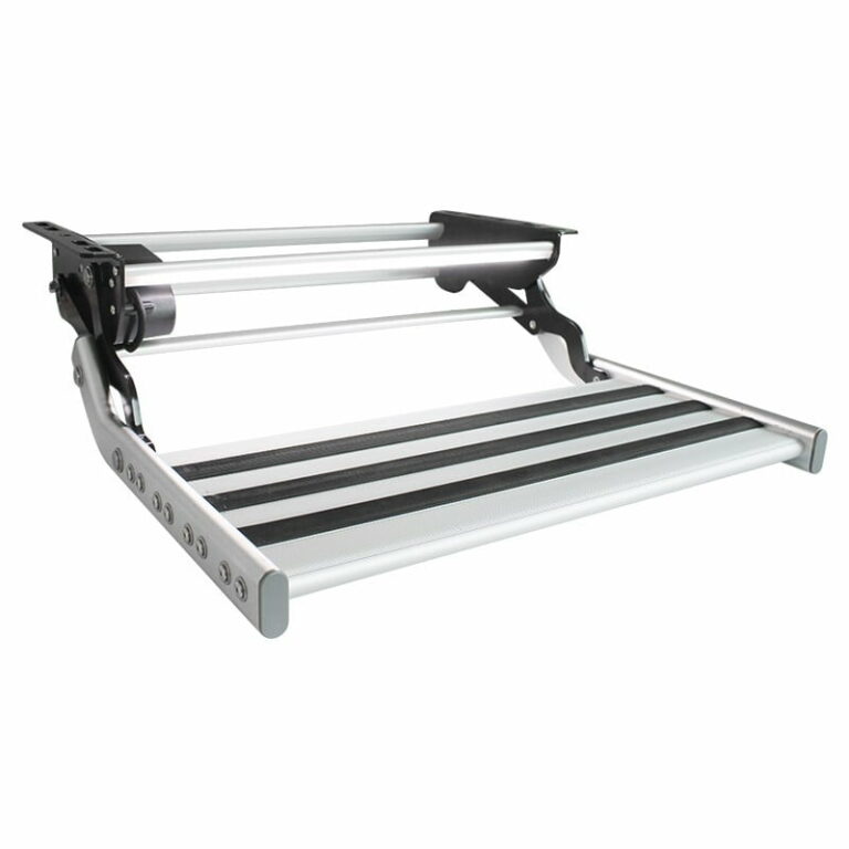 Single 12v Electric Caravan Step with LED Light TRA Australia