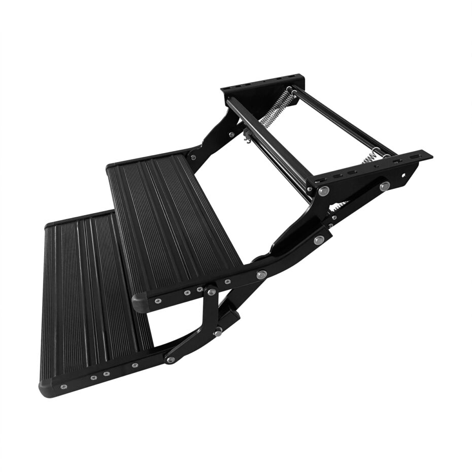 Black Double Manual Bolt on Caravan Step – TRA Australia
