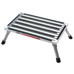 Silver Extra Large Illuminating Portable Caravan Step with folding legs