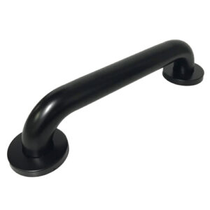 A 300mm x 32mm knurled black entry safety grab handle on a black background.