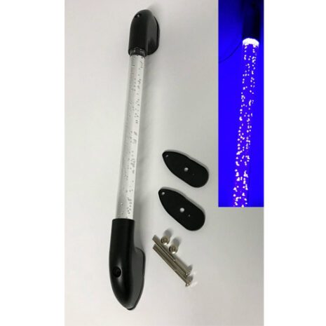 A blue BLACK LED 12 VOLT GRAB HANDLE WITH SWITCH with a black handle.