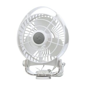 A Bora 748 12V Caravan RV Fan (White) on a white background.