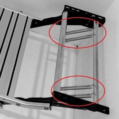 A picture of a 2 x Step Springs to suit TRA aluminium Steps with two screws on it.