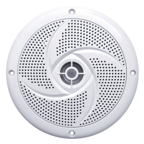 A white boat speaker on a white background.