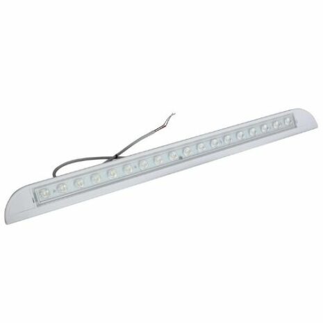 A 480mm white led caravan exterior awning light on a white background.
