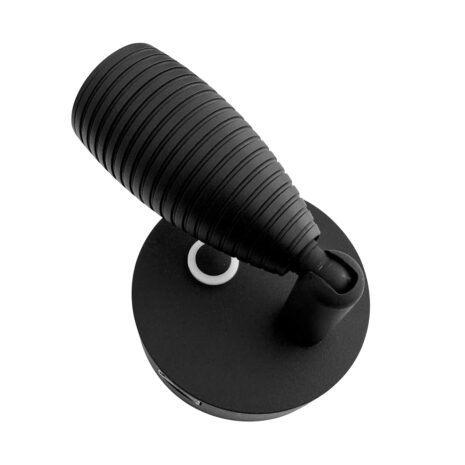 A BLACK 12 VOLT 6000K LED READING LIGHT WITH USB CHARGING PORT on a white background.