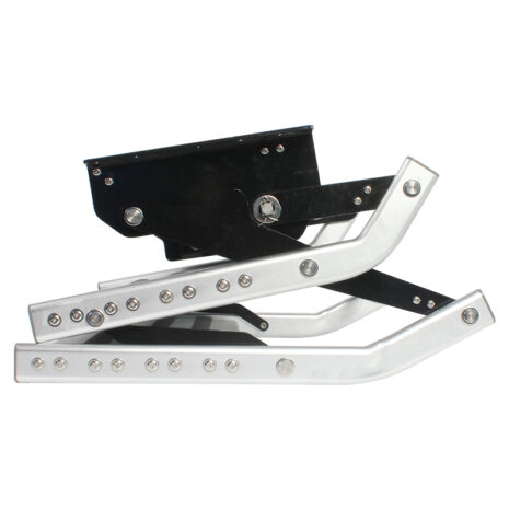 A pair of Double 12v Electric Caravan Steps with LED Light on a white background.