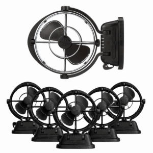 6 x Black Sirocco II 12/24V Caravan RV Fan (OEM Carton)