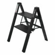 Black 2 step folding caravan step ladder