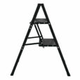 Black 2 step folding caravan step ladder fully open side view