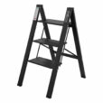 Black 3 step folding caravan step ladder