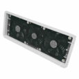 Rear view of White 480mm caravan fridge vent with triple fans