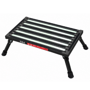 Black Extra Large Illuminating Portable Caravan Step with folding legs