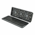 Black 480mm 12V caravan fridge vent with three cooling fans