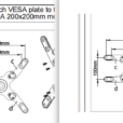 200x200mm VESA extension kit mounting dimensions for TRA TV brackets
